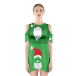 Christmas Santa Beard Shoulder Cutout One Piece Dress