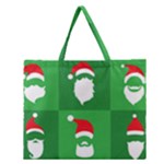 Christmas Santa Beard Zipper Large Tote Bag