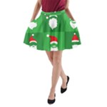 Christmas Santa Beard A-Line Pocket Skirt