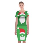 Christmas Santa Beard Classic Short Sleeve Midi Dress