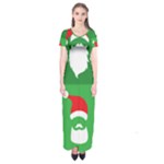 Christmas Santa Beard Short Sleeve Maxi Dress