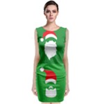 Christmas Santa Beard Sleeveless Velvet Midi Dress