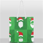 Christmas Santa Beard Full Print Rope Handle Tote (Large)