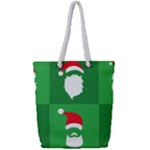 Christmas Santa Beard Full Print Rope Handle Tote (Small)