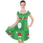 Christmas Santa Beard Cap Sleeve Midi Dress