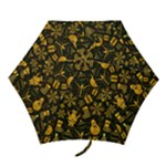 Gold snowman Mini Folding Umbrella