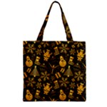 Gold snowman Zipper Grocery Tote Bag