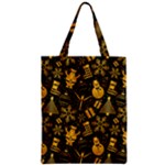 Gold snowman Zipper Classic Tote Bag