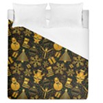 Gold snowman Duvet Cover (Queen Size)