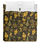 Gold snowman Duvet Cover Double Side (Queen Size)