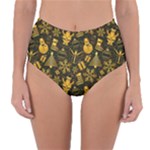 Gold snowman Reversible High-Waist Bikini Bottoms