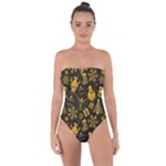 Gold snowman Tie Back One Piece Swimsuit