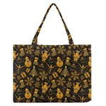 Gold snowman Zipper Medium Tote Bag