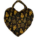 Gold snowman Giant Heart Shaped Tote