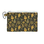 Gold snowman Canvas Cosmetic Bag (Medium)