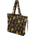 Gold snowman Drawstring Tote Bag