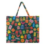 Christmas Presents Zipper Large Tote Bag