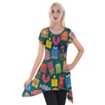 Christmas Presents Short Sleeve Side Drop Tunic