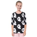 cute Ghosts Kids  Quarter Sleeve Raglan Tee