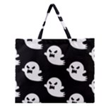 cute Ghosts Zipper Large Tote Bag