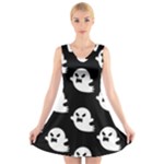 cute Ghosts V-Neck Sleeveless Dress