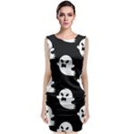 cute Ghosts Sleeveless Velvet Midi Dress