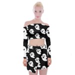 cute Ghosts Off Shoulder Top with Mini Skirt Set