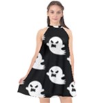 cute Ghosts Halter Neckline Chiffon Dress 