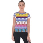 Christmas Reindeer Short Sleeve Sports Top 