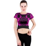 pink Medusa Crew Neck Crop Top