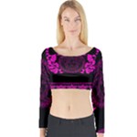 pink Medusa Long Sleeve Crop Top