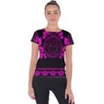 pink Medusa Short Sleeve Sports Top 