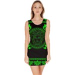 lime green Medusa Bodycon Dress