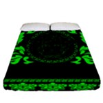 lime green Medusa Fitted Sheet (Queen Size)