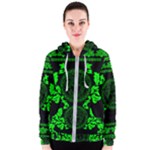 lime green Medusa Women s Zipper Hoodie