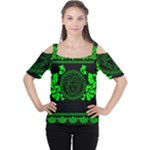 lime green Medusa Cutout Shoulder Tee