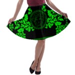 lime green Medusa A-line Skater Skirt