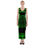 lime green Medusa Fitted Maxi Dress