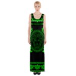 lime green Medusa Maxi Thigh Split Dress