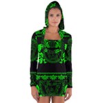 lime green Medusa Long Sleeve Hooded T-shirt