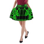 lime green Medusa A-Line Pocket Skirt