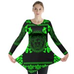 lime green Medusa Long Sleeve Tunic 