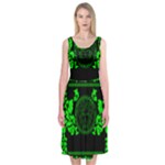 lime green Medusa Midi Sleeveless Dress