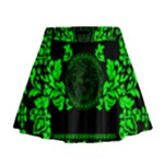 lime green Medusa Mini Flare Skirt