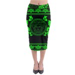 lime green Medusa Midi Pencil Skirt