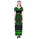 lime green Medusa Short Sleeve Maxi Dress