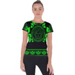 lime green Medusa Short Sleeve Sports Top 