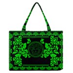 lime green Medusa Zipper Medium Tote Bag