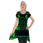 lime green Medusa Short Sleeve Side Drop Tunic