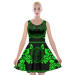 lime green Medusa Velvet Skater Dress